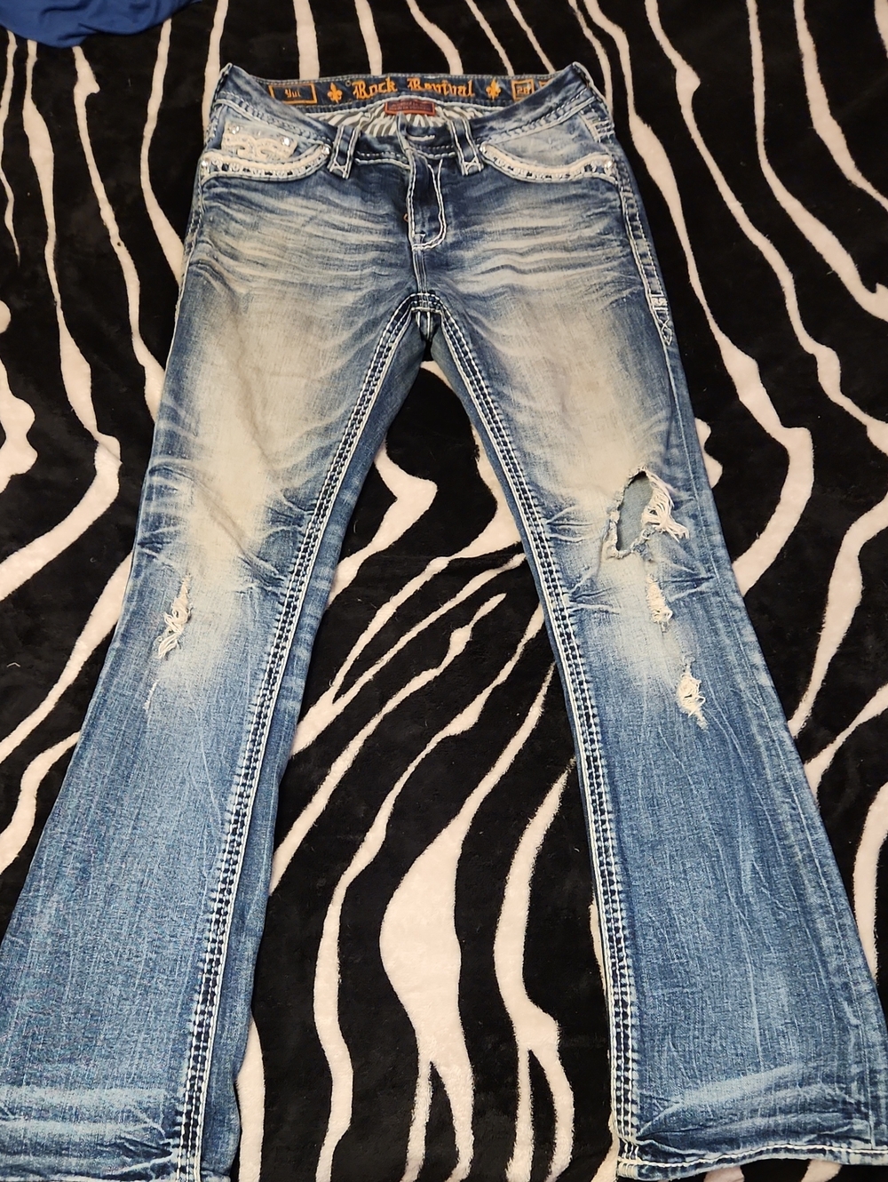 Rock Revival Distressed Light Blue Women's Jeans